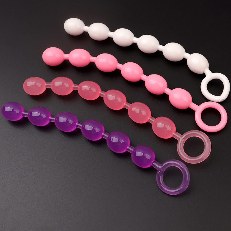TPE Anal Beads with Graduated Pull Design, Flexible Unisex Anal Trainer Toy — detail image 8
