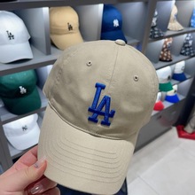 韩版MLB棒球帽LA大标软顶男女简单款CP66鸭舌帽遮阳防晒ny帽子潮