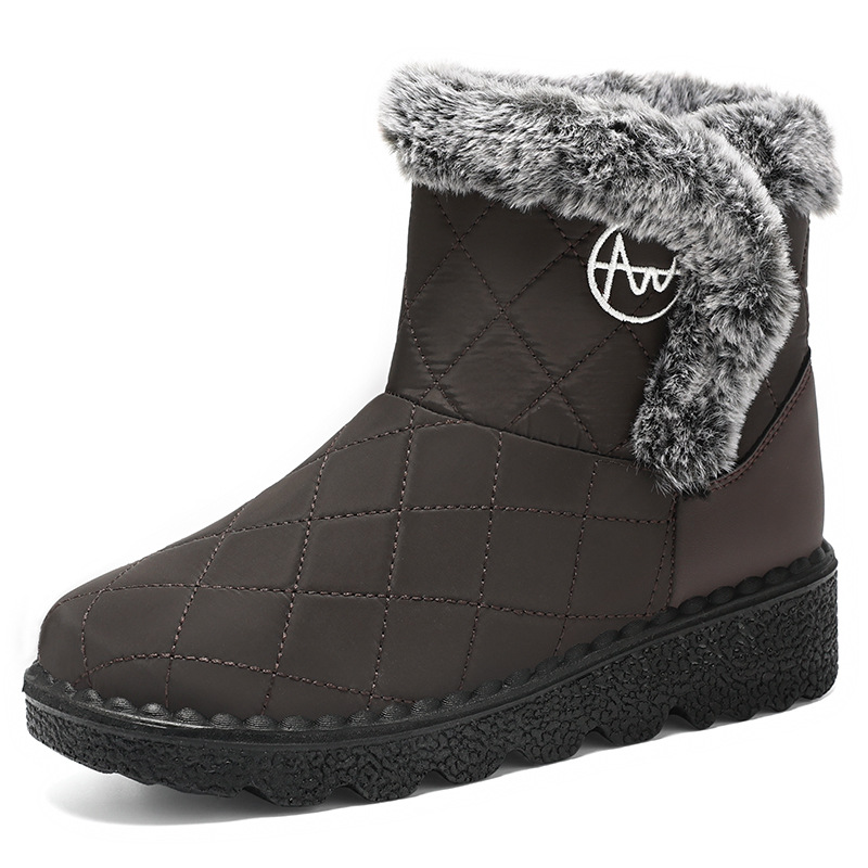 Zapatos de algodón de invierno para mujer, envío transfronterizo, botas de poliuretano para mujer, botas de nieve con forro polar y engrosadas, botas cálidas, botas de algodón a prueba de frío.