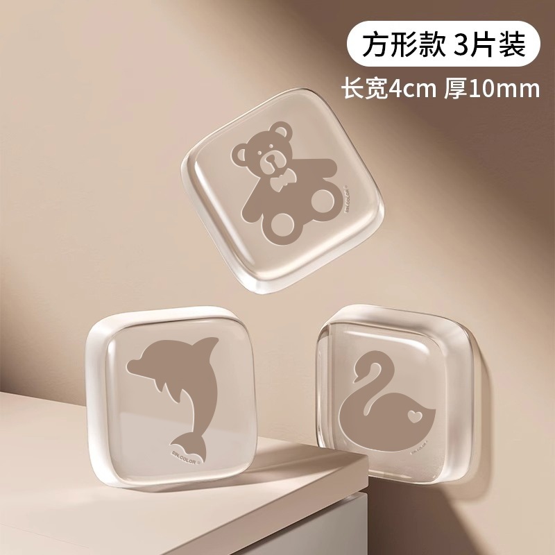 ✅门把手防撞贴硅胶静音垫冰箱门贴门挡条防碰撞柜门后颗粒墙|undefined