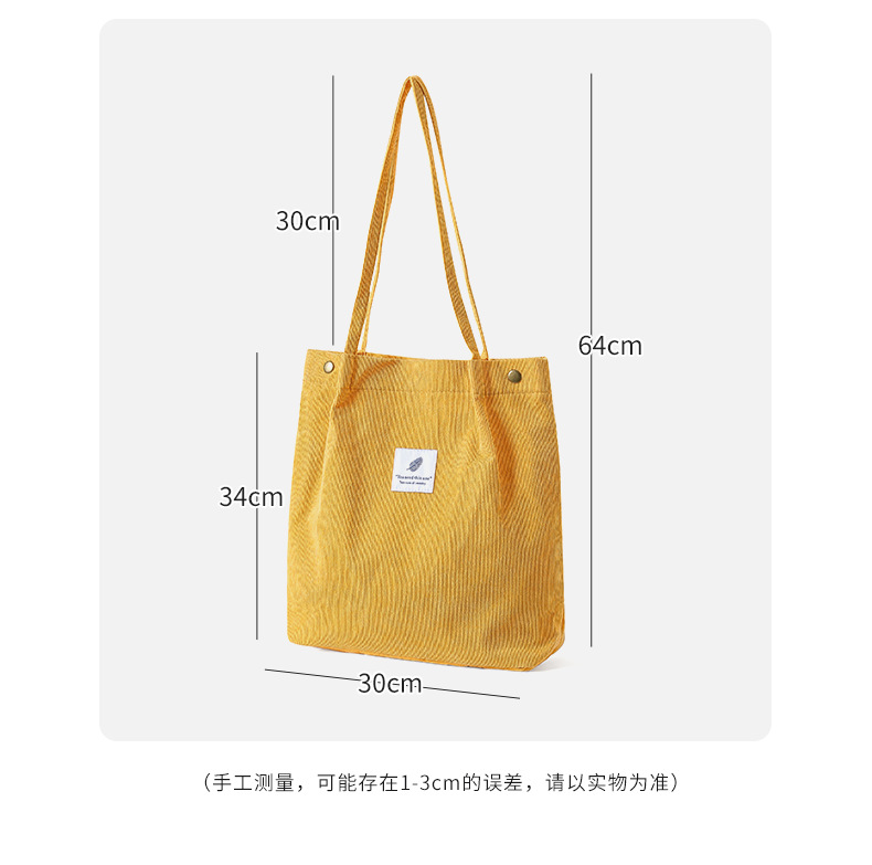 Tote Bag Bags Type Plush Material Corduroy  Temperament High Capacity Bag Wholesale