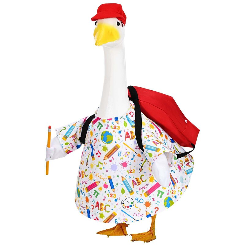 Cross-Border Back-To-School Porch Goose Costume, Yard Goose Statue Costume, for 17inch Statue Yard Lawn Garden