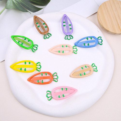 Children's candy-colored carrot baby cute hairpin dripping oil hairpin bb clip side bangs broken hairpin student hair accessories