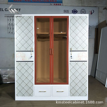 铁皮衣物收纳柜家用卧室储物柜钢制简易衣橱柜大人儿童大容量衣柜