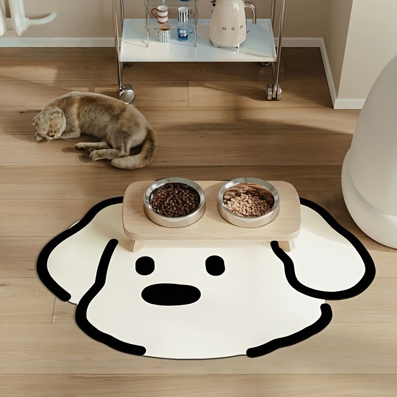 Placemat met cartoon puppyprint, absorberend en antislip, eetmat voor katten en honden, wasbaar, vuilafstotend, gemakkelijk schoon te maken._voghion.com