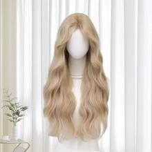 【奶油米金】前额蕾丝全头套假发女气质蛋蛋卷中长发方圆脸辣妹款