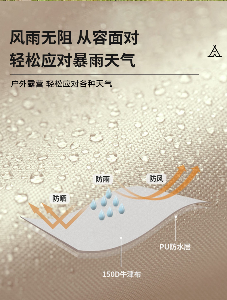 Tent Canopy Oxford Cloth Manufacturer Wholesale Camping Tent Sunshade Sail Uv Protection Cross-Border Popular Sunshade Tent Rainproof