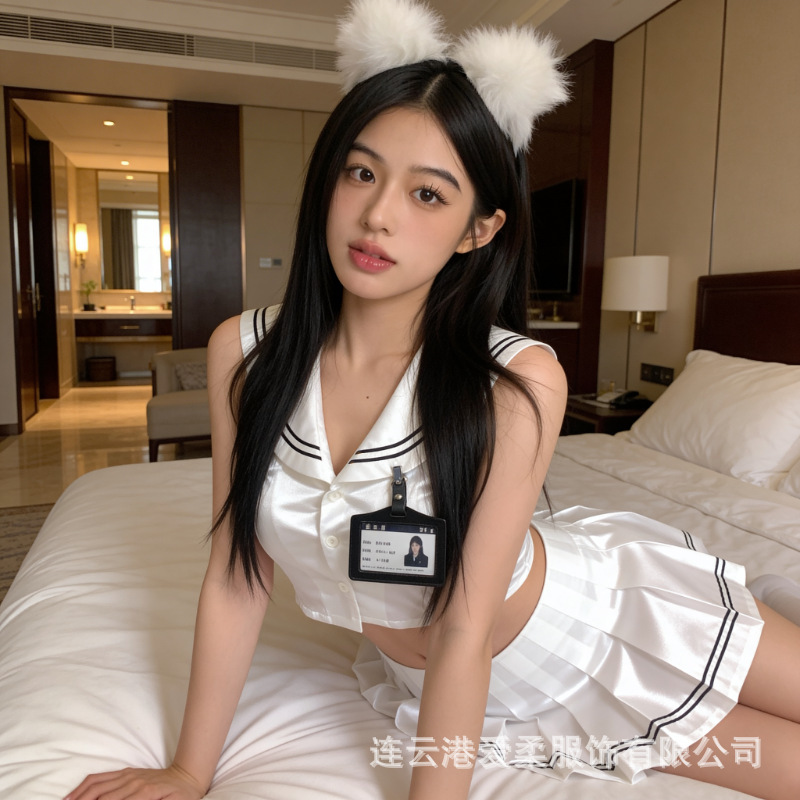 Love Flexible Sexy Lingerie for Women, Abstinence-Style Pure Desire Jk Short Skirt Uniform Set, Qqny Teasing Sleepwear Temptation