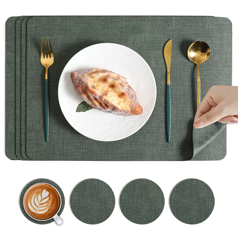 方形皮革餐垫餐桌隔热垫高级感防烫餐盘垫餐垫ins风杯垫跨境餐垫