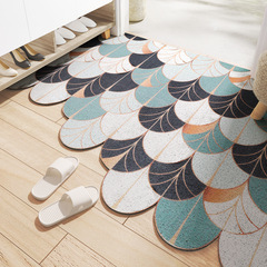 Nordic geometric door entry silk circle floor mats door mats home cuttable entrance door wear-resistant soil anti-slip foot mats