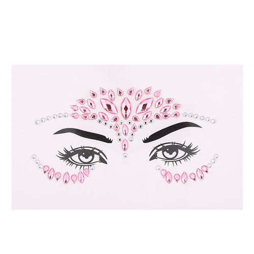 Latin jazz perform Masquerade music festivals facial sticker for women Stage performance make up face sticker Oktoberfest makeup crystals face Tattoo