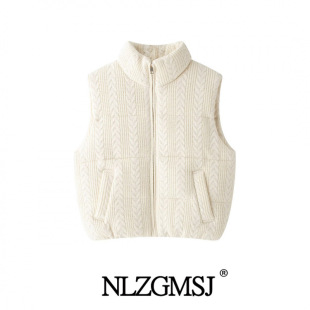 2024 winter new women's European and American style fashion simple versatile knitted cotton vest 6318224