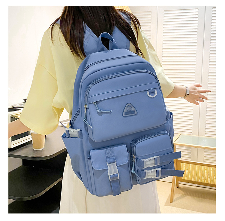 GUIYU Trendy Backpack Set For Middle School - Spacious Canvas Bookbag With Crossbody Strap, Ergonomic Shoulder Support_voghion.com