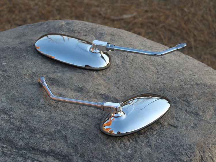 Motorcycle Leopard Hj125K-2 Silver Leopard Rearview Mirror Electric Vehicle 10mm Reflective Mirror Modified Convex Reversing Mirror