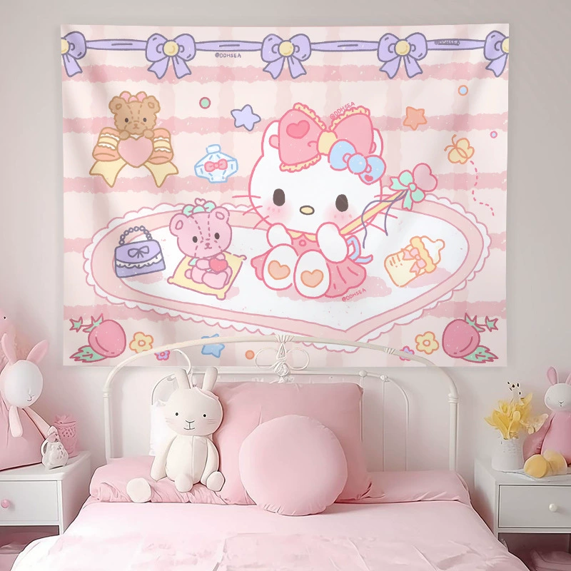 Hello Kitty, милые мультяшные украшения для кровати в спальню