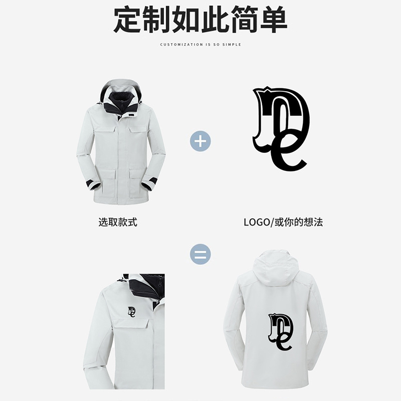 impermeable Oxford sellado en caliente al aire libre impermeable al aire libre ropa de asalto 3 en 1 marca de moda grupo ropa de trabajo abrigo personalizado
