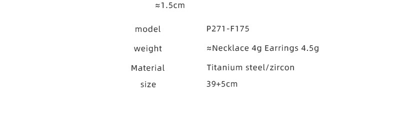 Fashion Heart Shape Titanium Steel Zircon Earrings Necklace