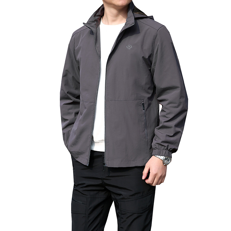 Primavera y otoño de la nueva chaqueta de hombre suelta chaqueta casual simple hombre de mediana edad delgada chaqueta de hombre transpirable hombre
