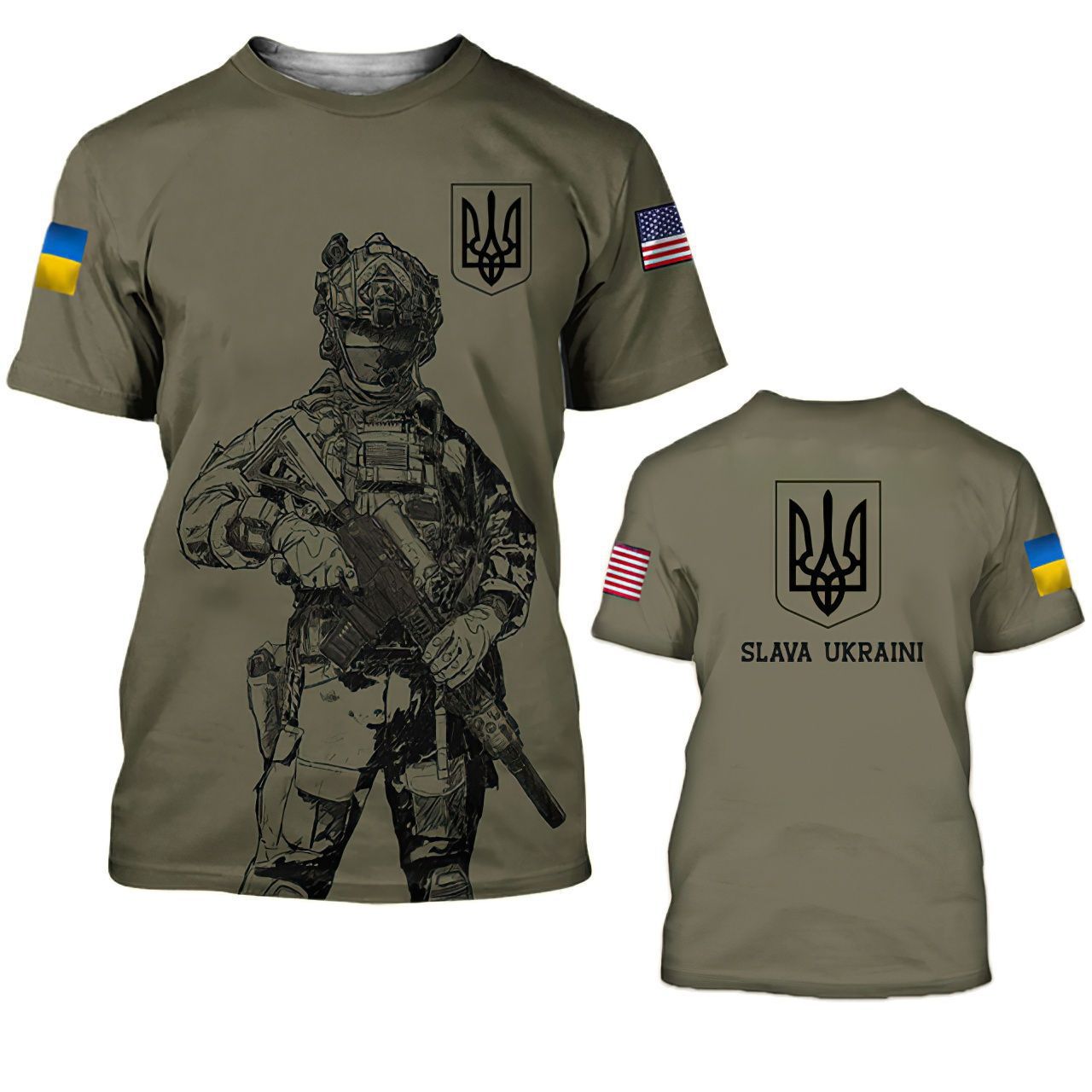 Camiseta de los hombres de Ucrania de manga corta de verano emblema nacional de Ucrania bandera impresa en 3D moda suéter de cuello redondo ropa