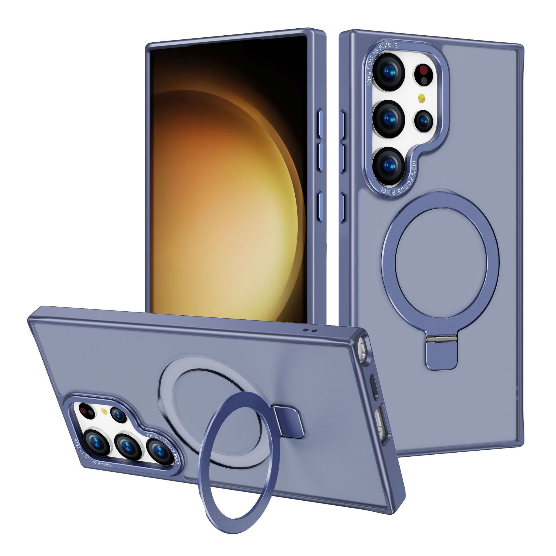 适用三星s25plus磁吸手机壳金属镜头保护s24隐形支架磨砂肤感硬壳