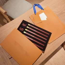 新年L家红檀木筷子套装雕刻家用餐具礼品筷无漆健康