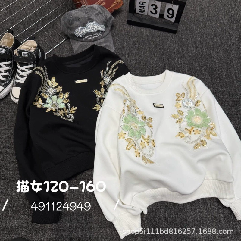 Lipei Детская одежда свитера для девочек разноцветные модные топы с блестками размеры 120–160 осенний стиль 2026 mn