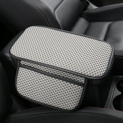 Box Storage Bag Cross-Border E-Commerce — Armrest box pad - elegant-gray-with-pocket