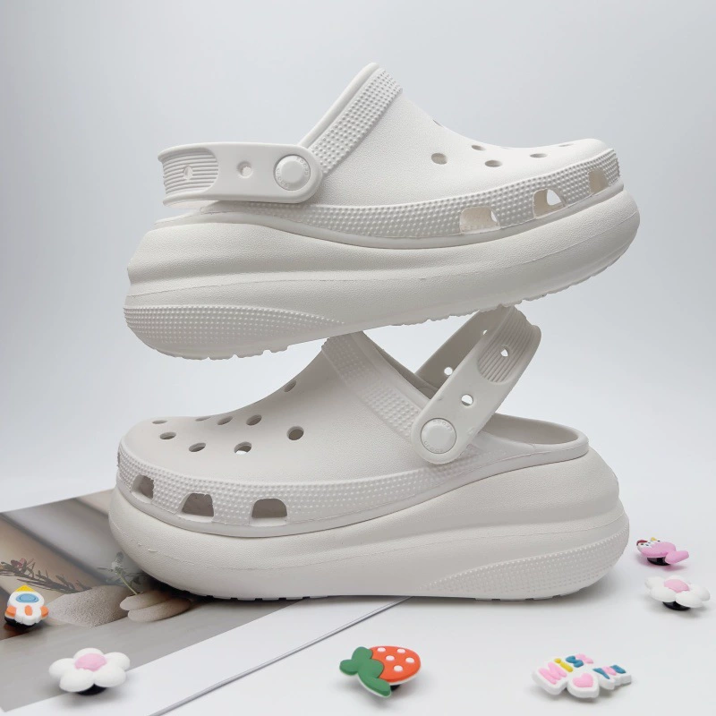 Женские туфли Croc с перекрестными пуфами, утолщенные тапочки из ЭВА на толстой подошве, сандалии, летняя верхняя одежда, пляжная обувь | 207521