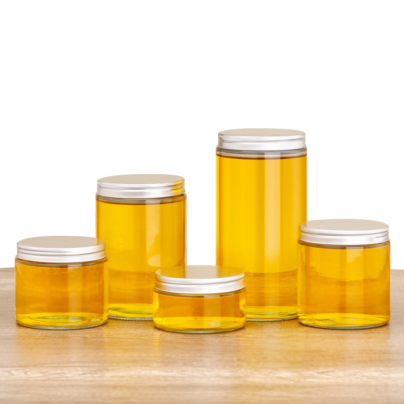 批发250毫升390毫升500毫升纯圆直筒玻璃罐直壁玻璃储物罐密封罐