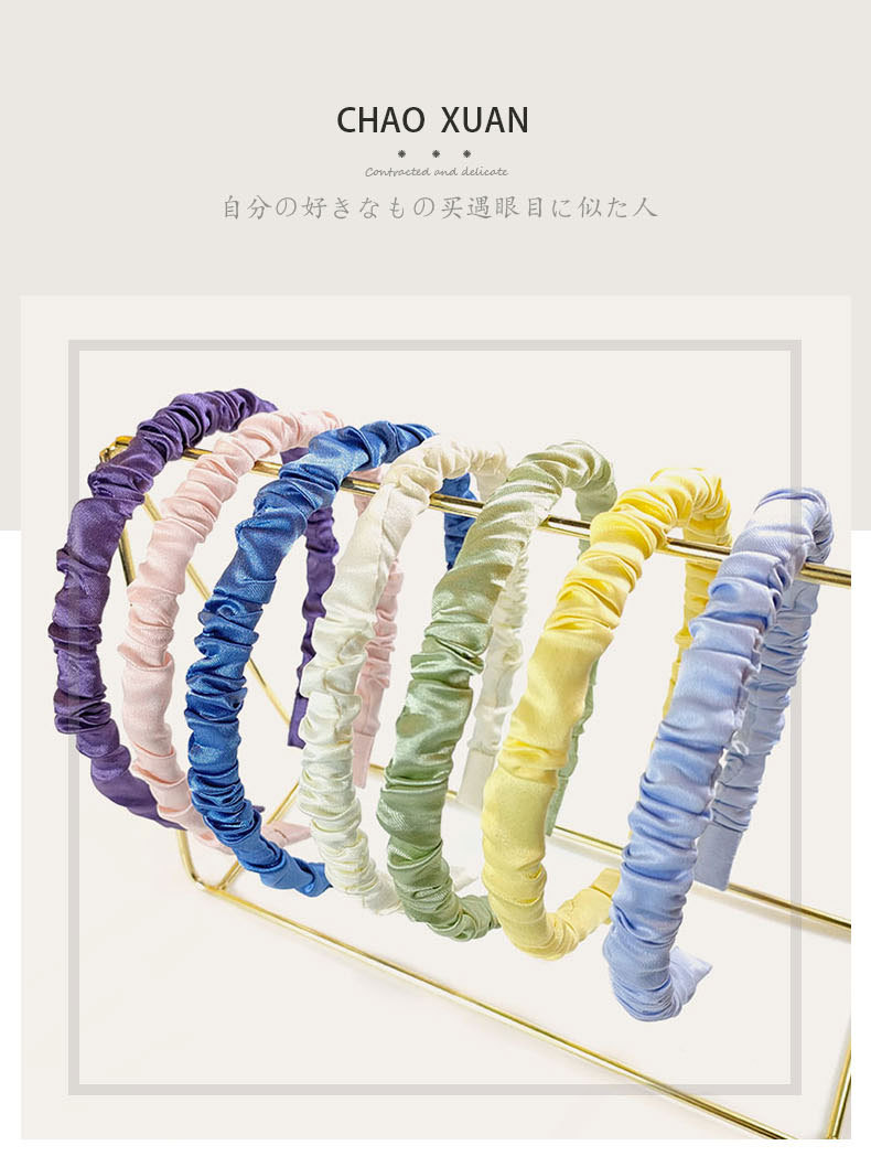 Korean Solid Color Thin Headband display picture 1