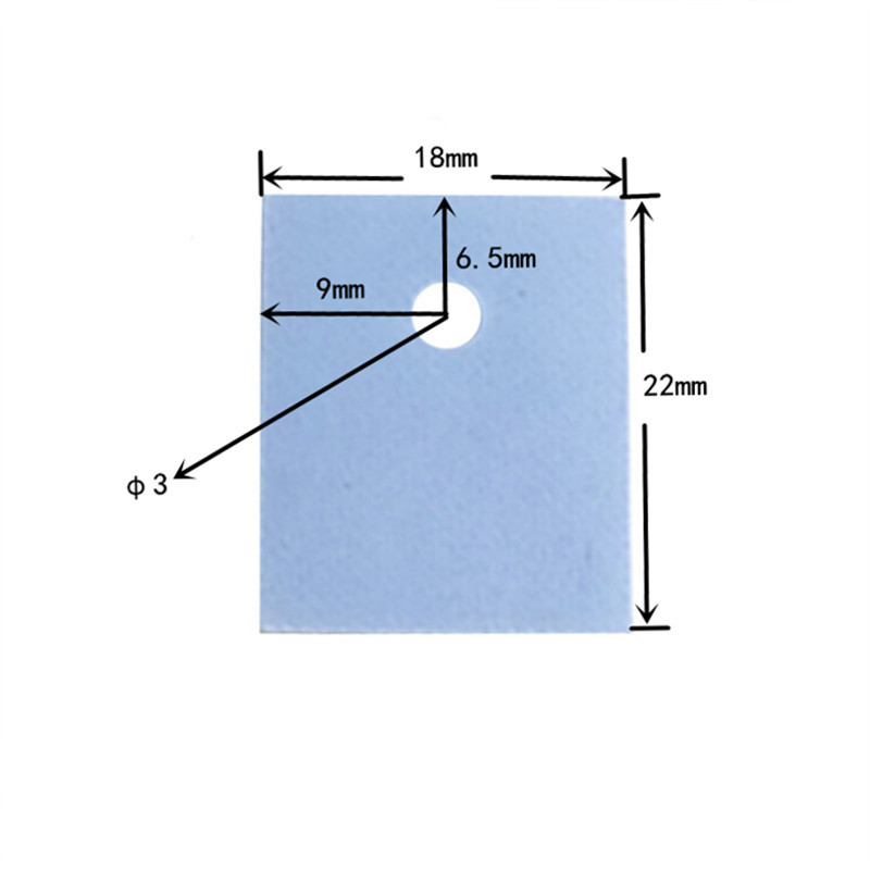 TO-3P1 散热绝缘硅胶片 兰灰色有孔硅胶软垫片18*22*0.3mm