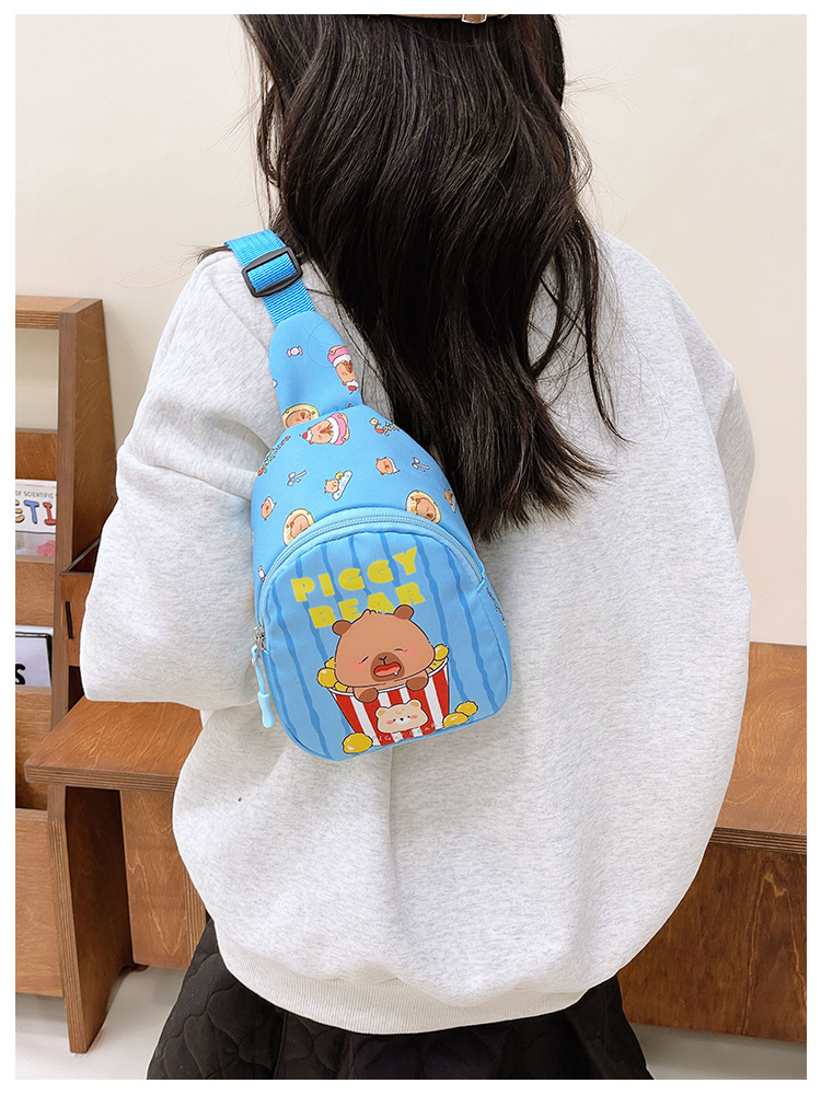 A new printed children's bag featuring cute and stylish Japanese cartoon boys' and girls' chest bags and Capibara baby coin purse undefined