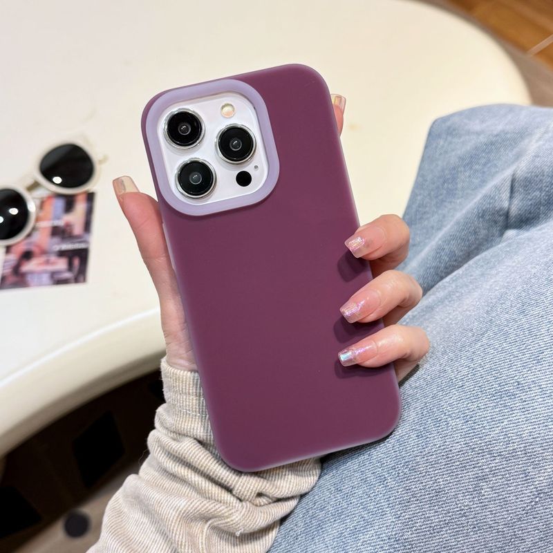液态果冻适用苹果17简约纯色手机壳iPhone16Promax肤感大孔防摔壳|undefined