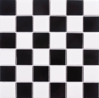 经典黑白棋盘格马赛克48×48厨房墙砖背景墙瓷片厂家加工定制批发
