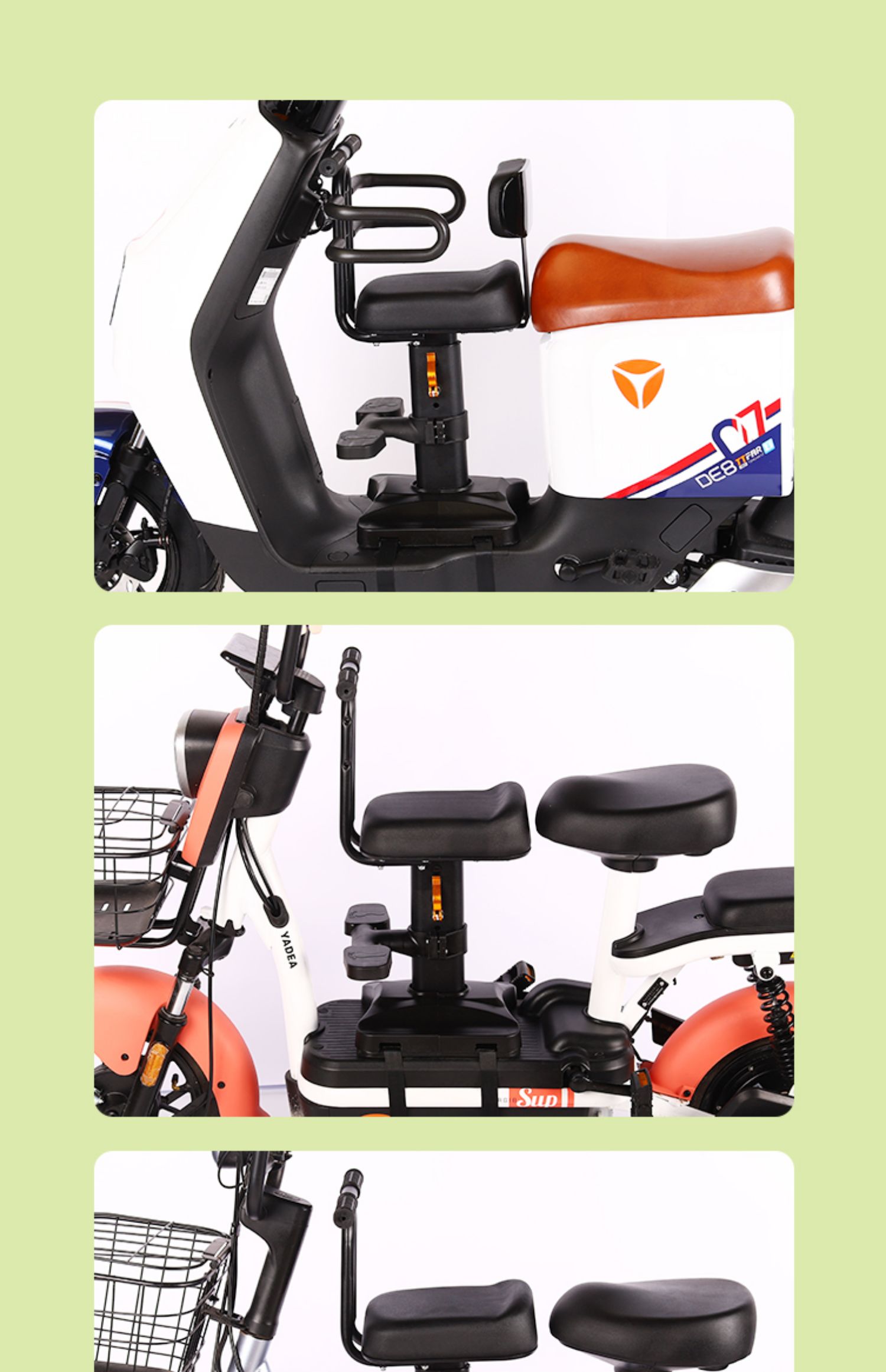 Electric Vehicle Kids Seat Baby Seat Front Kids Electric Vehicle Bicycle Safety Seat Yadi Emma