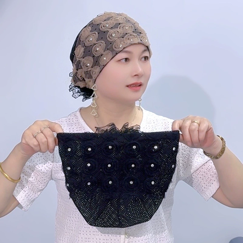 Высокоэластичная шапка-пуловер с розами, дышащий марлевый тюрбан, шапочка для волос, шапочка для волос для маскировки седых волос, модная шапочка с цветком для мам