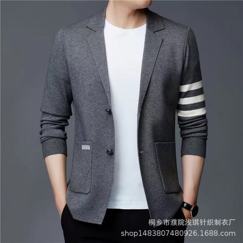 Men's 2021 new autumn knitted suit men's...