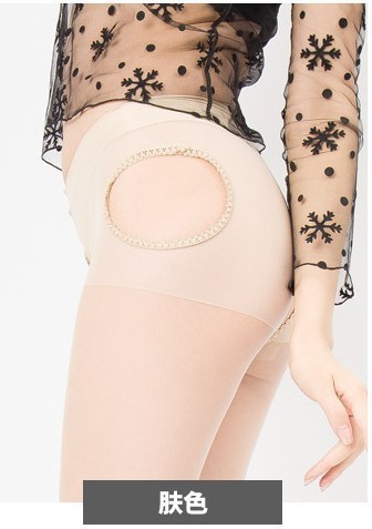 大きいサイズのストッキングは股を開けて太っています。