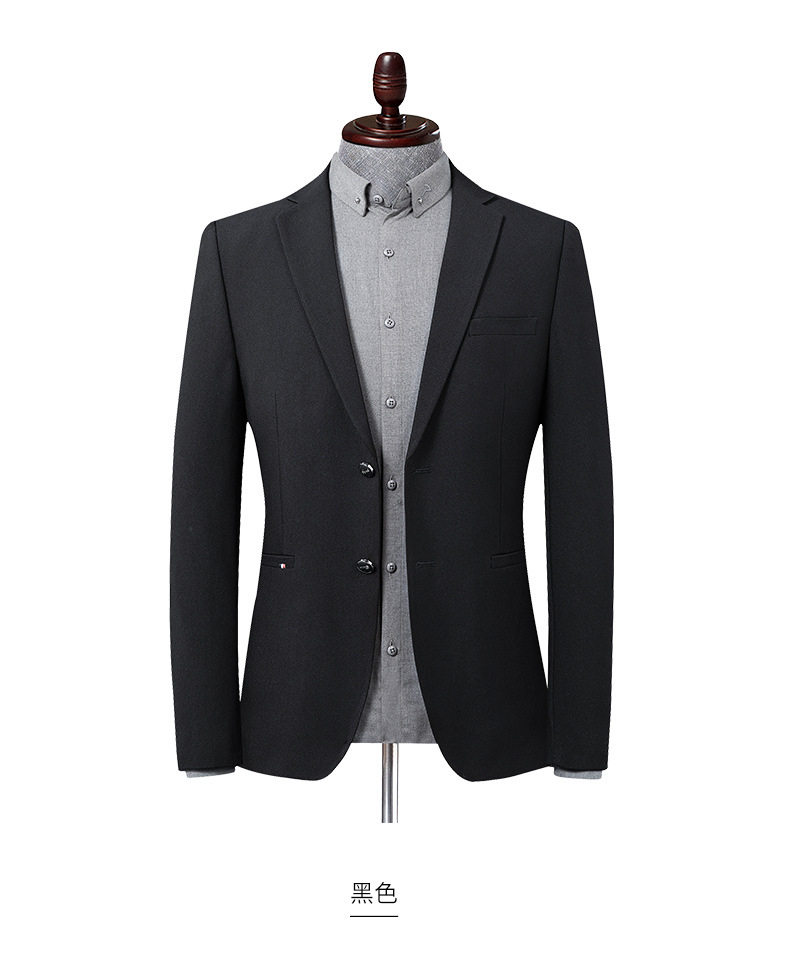 Áo vest nam màu đen dáng ôm, cổ áo vest, hàng hai nút, tay dài, phong cách Hàn Quốc — Màu đen chi tiết 11