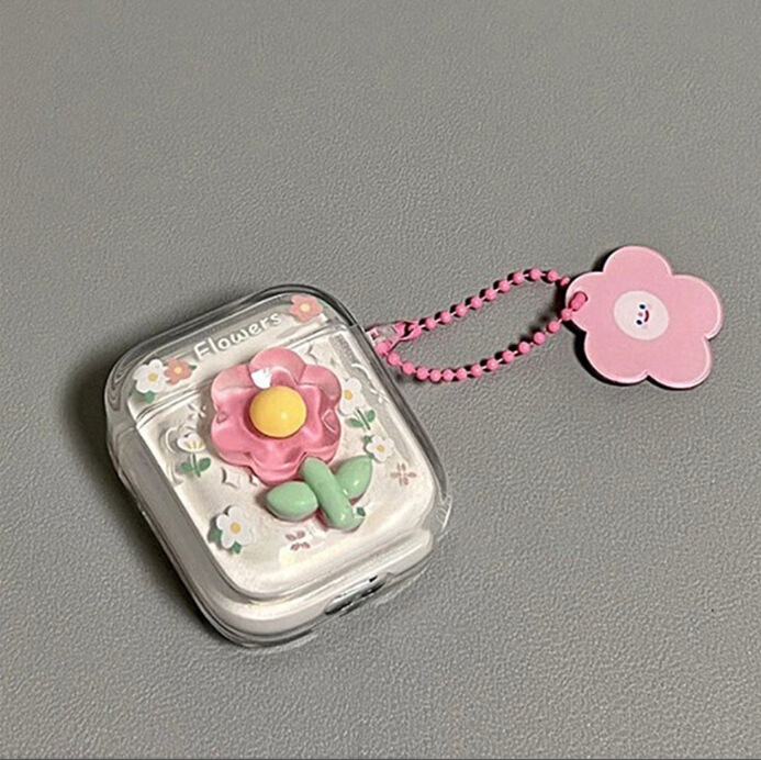 Three-dimensional Cute Flower Transparent airpods Second Generation Protective Case Apple Headset Protective Case airpods Three-dimensional Cute Flower Transparent airpods Second Generation Protective Case Apple Headset Protective Case airpods