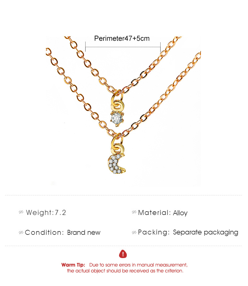 Wholesale Jewelry Star Moon Diamond-studded Pendant Multilayer Necklace Nihaojewelry display picture 1