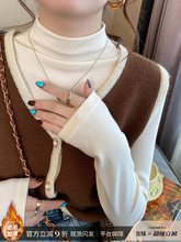 白色打底衫女内搭修身年新款半高领保暖加绒加厚春夏中领上衣