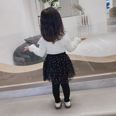 tutu裙2021女童褲裙假兩件打底褲兒童春秋褲子寶寶裙褲外穿長褲