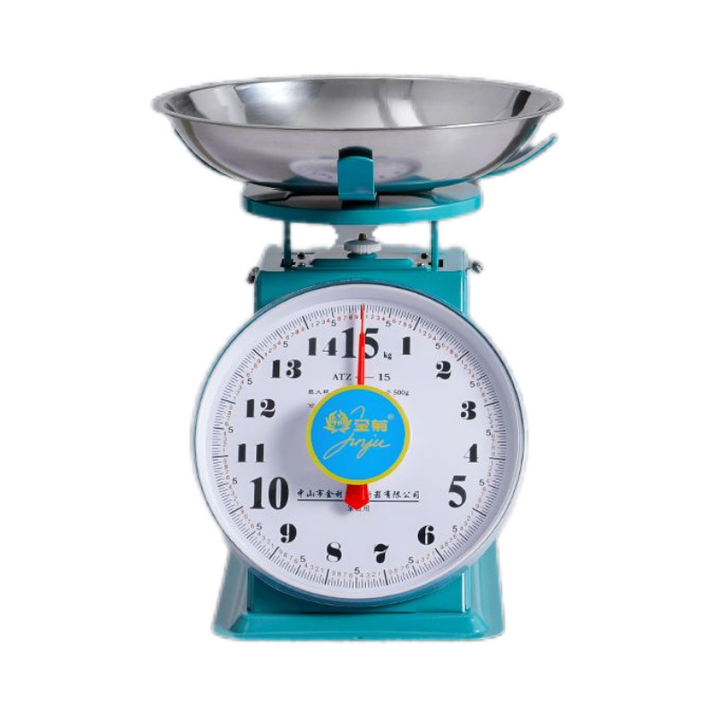 机械弹簧度盘秤10公斤圆形台秤家用老式弹簧秤卖菜托盘圆盘厨房称