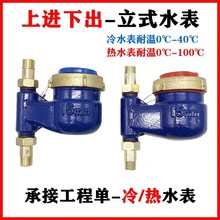 上进下出立式丝扣水表家用出租屋垂直水表旋翼式螺纹竖式冷热水表