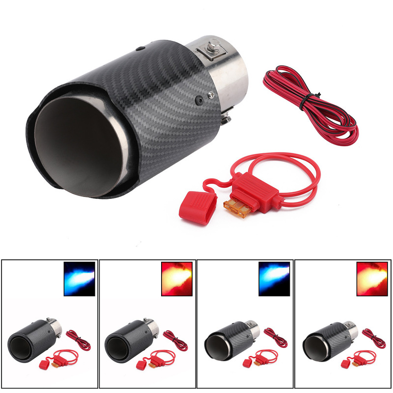 Cross-border car modified carbon pattern luminous tail throat motorcycle fire effect LED lamp stainless steel exhaust pipe generation Cross-border car modified carbon pattern luminous tail throat motorcycle fire effect LED lamp stainless steel exhaust pipe generation