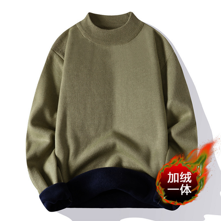 Suéter de cuello de media altura, ropa de invierno para hombres, camiseta de punto, camiseta de punto casual para hombres