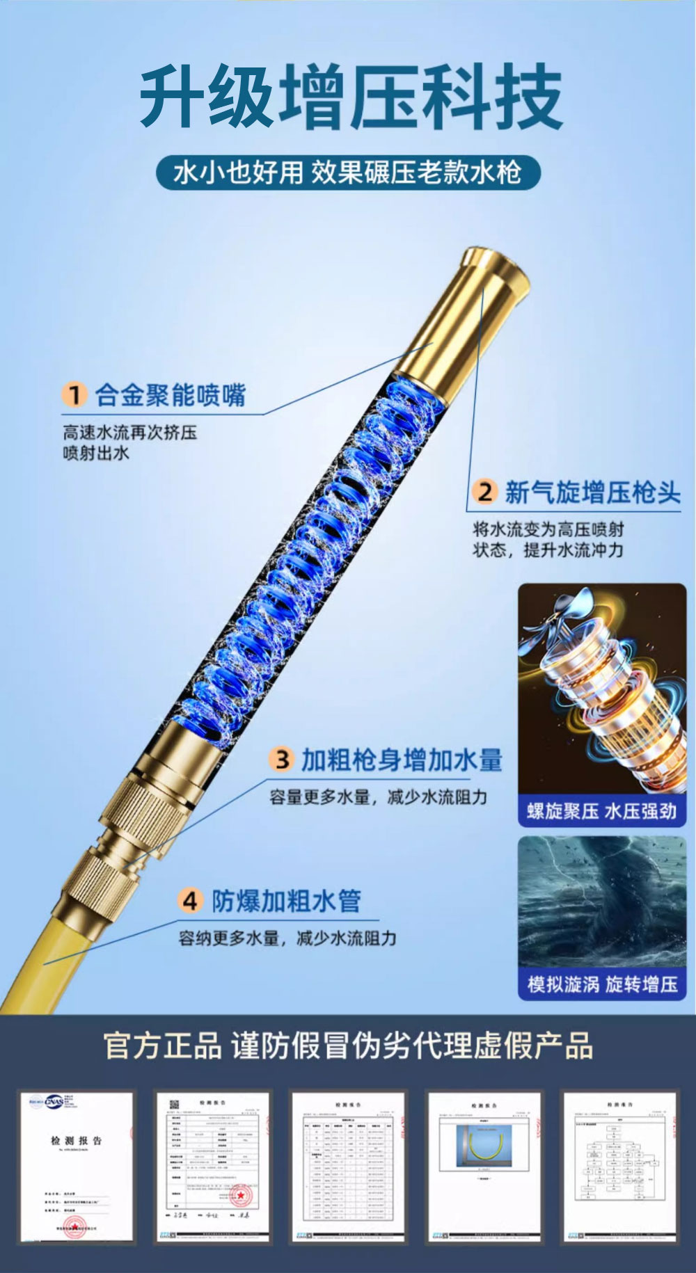 Car wash water gun for home use, high-pressure water spray gun for tap water, pressure-boosting car washer, suitable for washing windows and watering plants