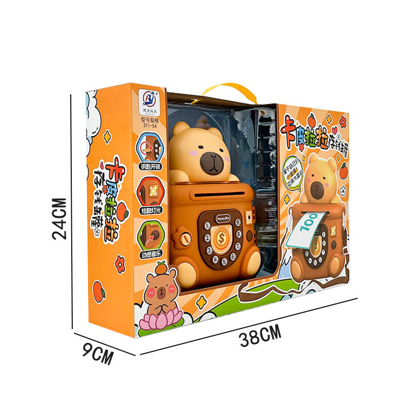 Caja de regalo infantil multifuncional de dibujos animados caja de ahorro de dinero sonora luminosa caja de ahorro de dinero con llave para bloquear regalos escolares