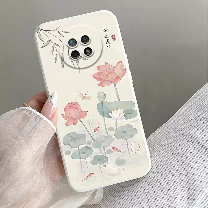 Подходящий чехол для мобильного телефона Xiaomi Redmi 9 9a Redmi note9pro в китайском стиле с изображением чернил лотоса национальный тренд